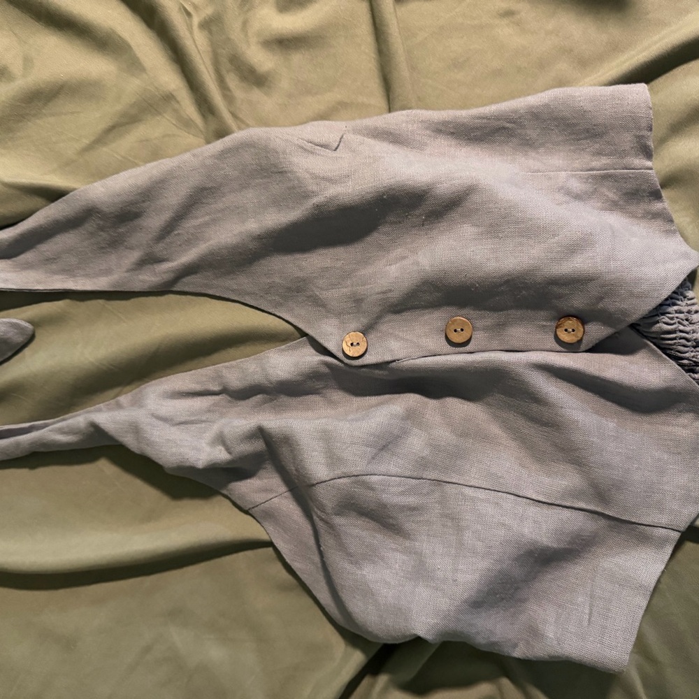 Gray Women's Jacket with Button Detail